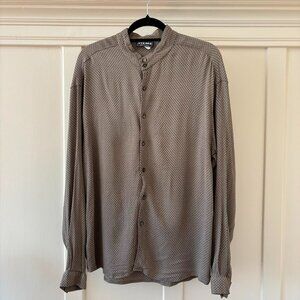 80s Vintage Houndstooth Long Sleeve Blouse by Items Made in USA X LARGE